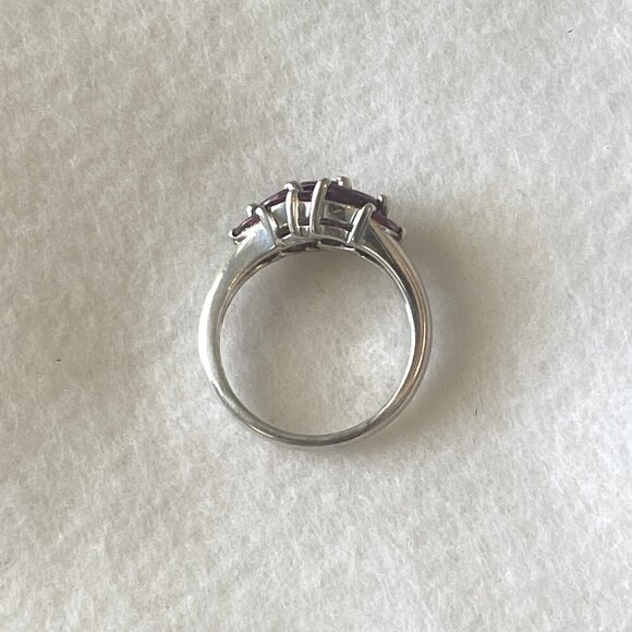 Sterling Silver 925 S&G Prong Set Garnet Marquise Cluster Cocktail Ring Sz 7.75 - Picture 6 of 16